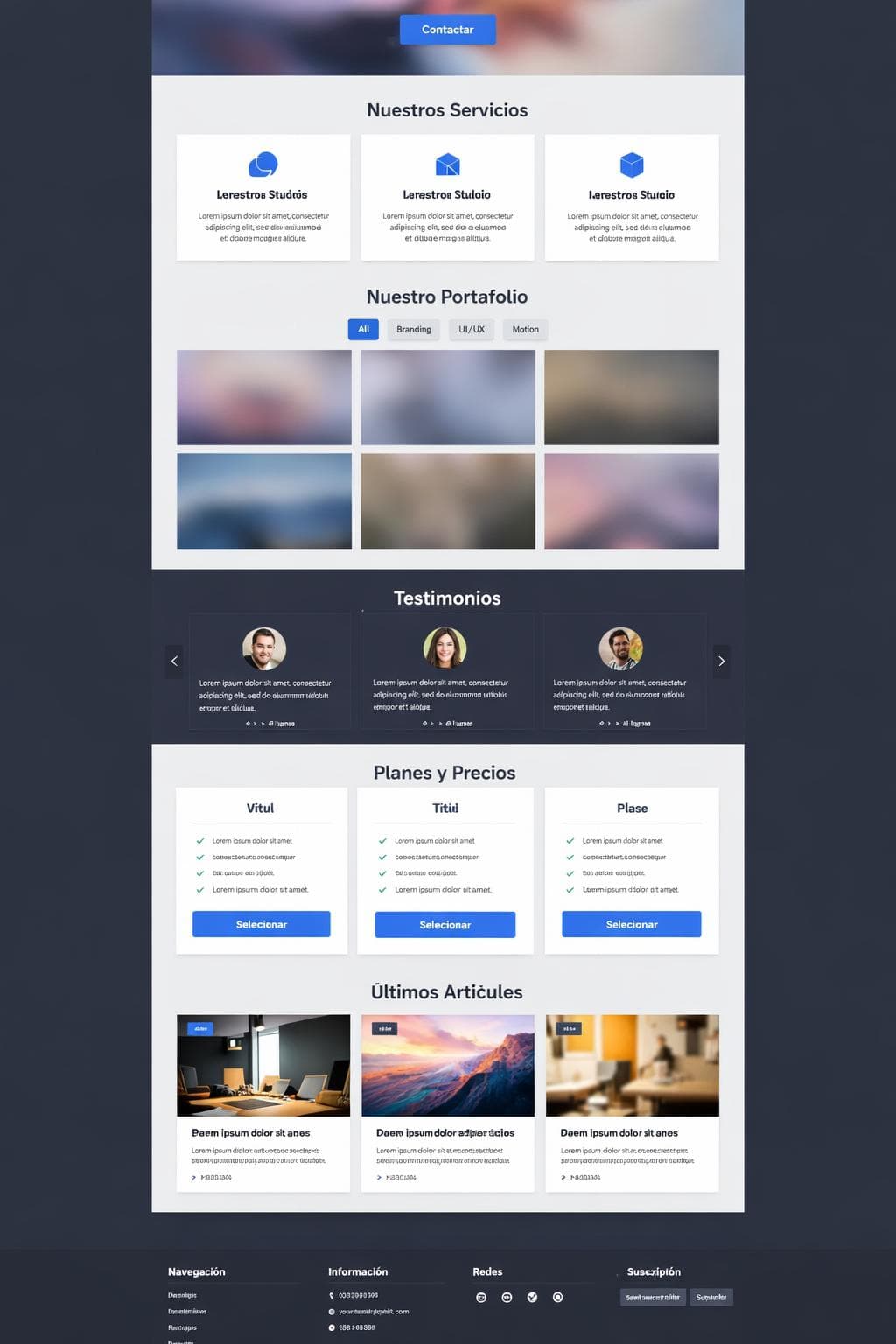 Academia Berilo — vista previa del theme