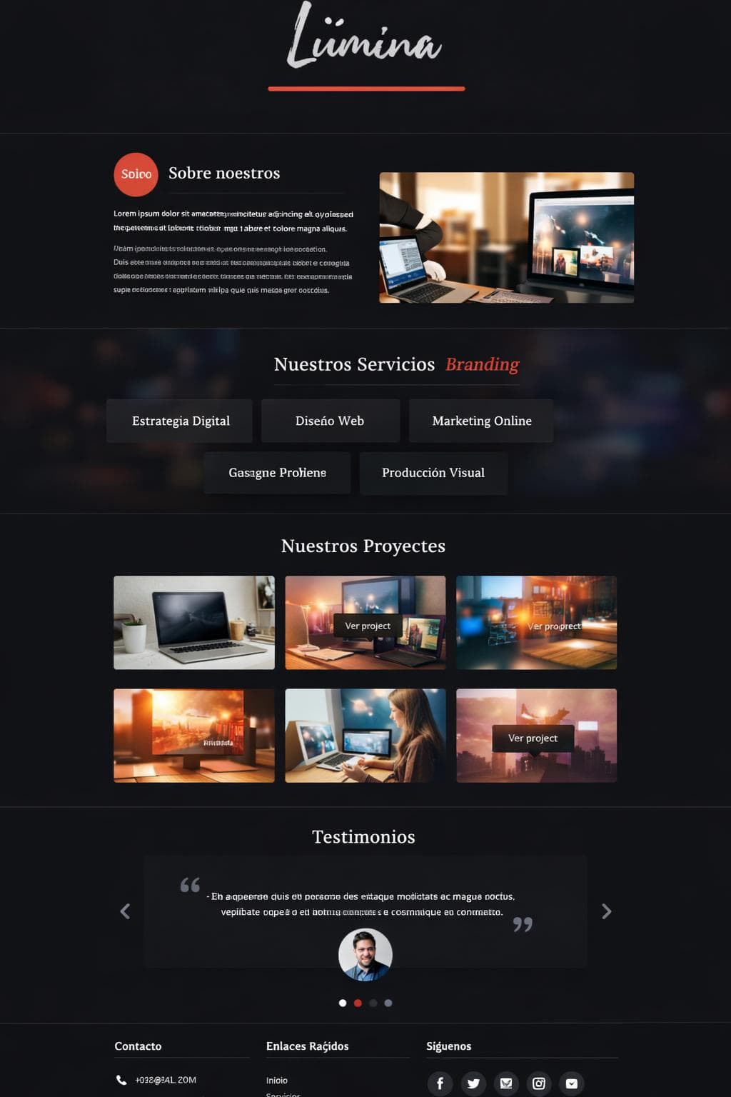 Academia Lúmina — vista previa del theme
