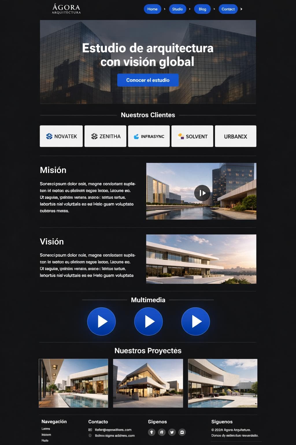 Ágora Arquitectura — vista previa del theme