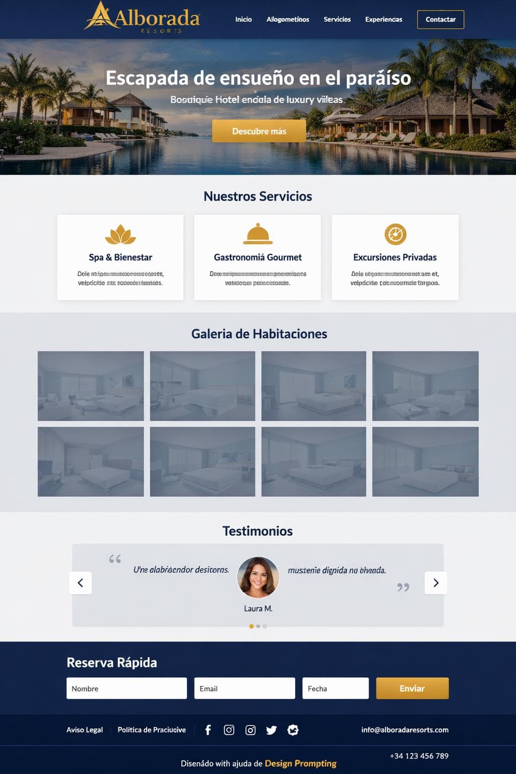 Alborada Resorts — vista previa del theme