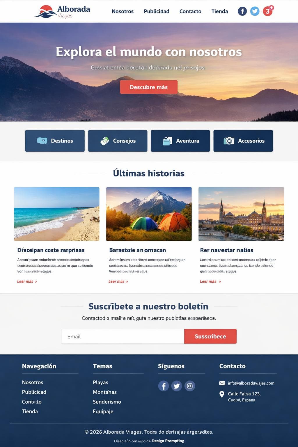 Alborada Viajes — vista previa del theme