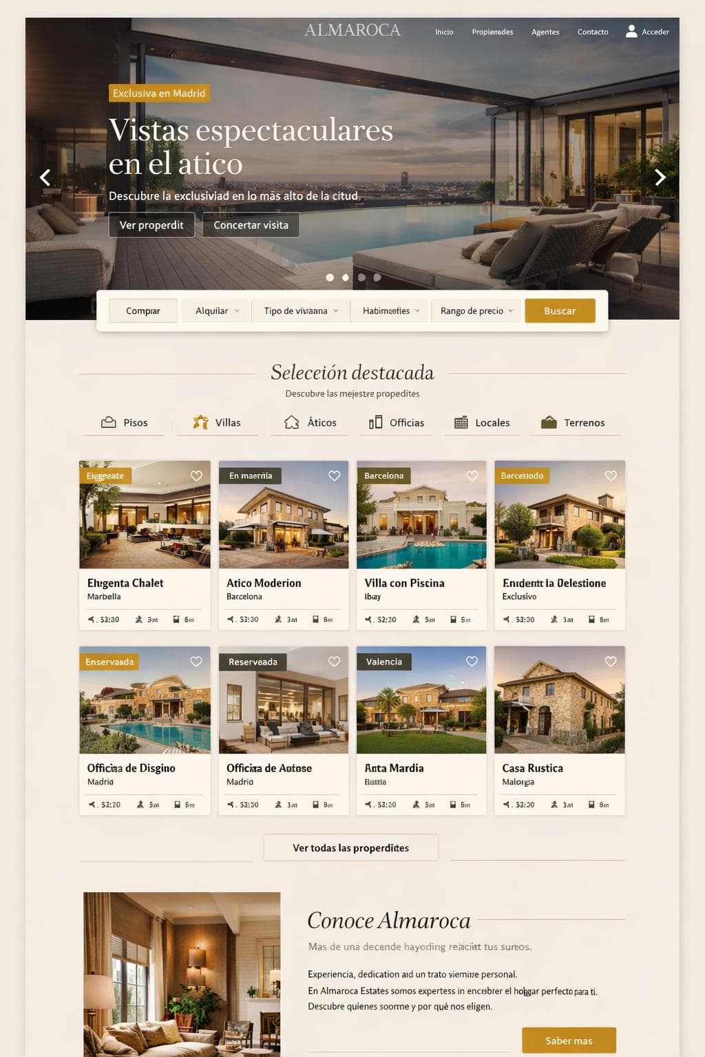Almaroca Estates — vista previa del theme