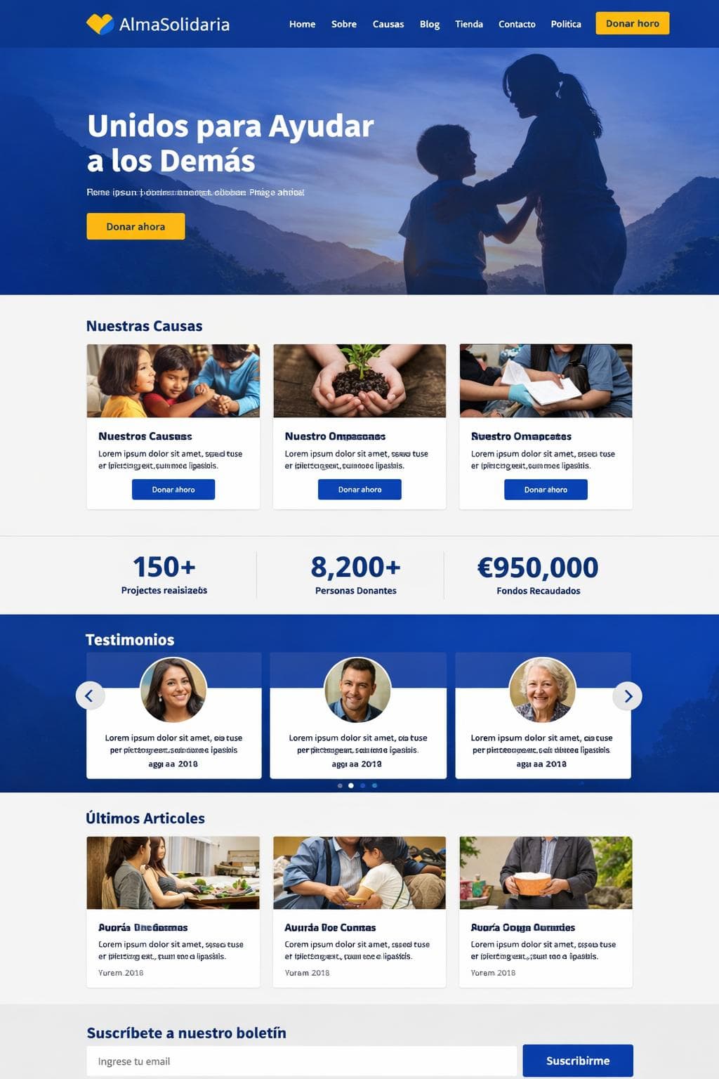 AlmaSolidaria — vista previa del theme