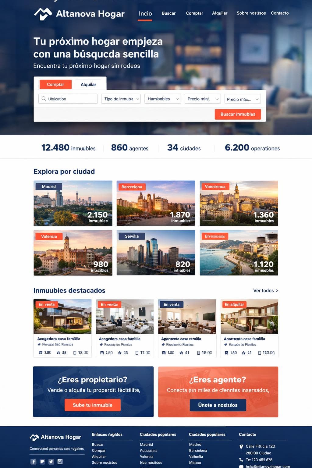 Altanova Hogar — vista previa del theme