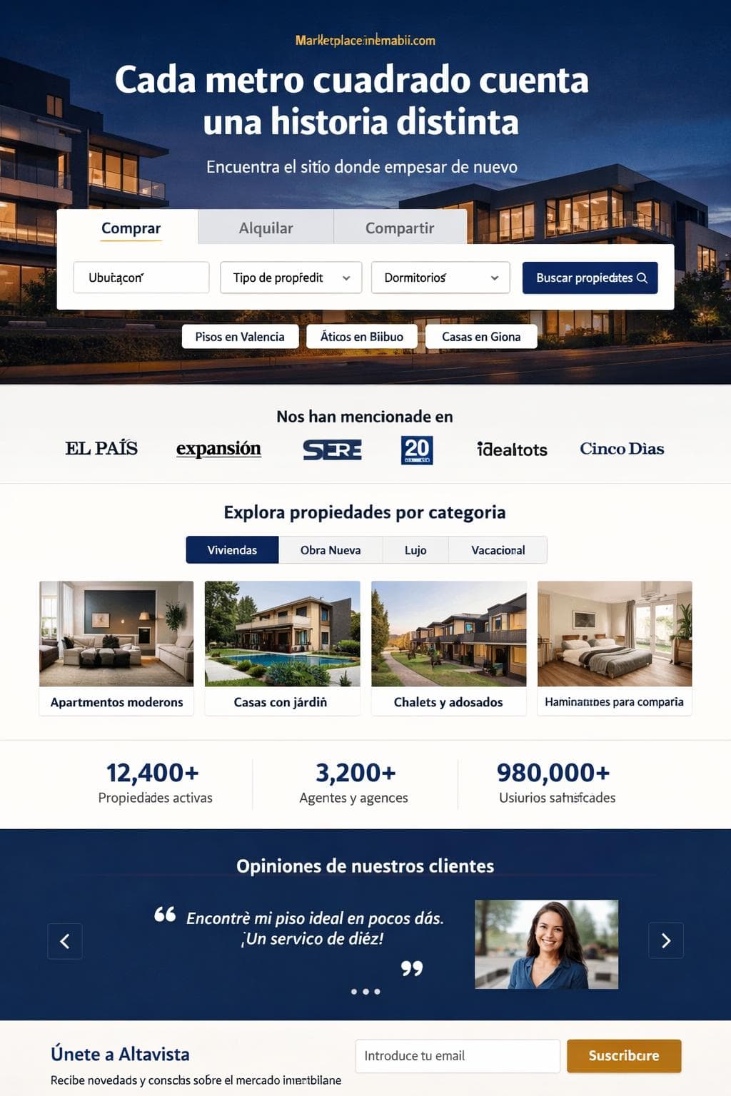 Altavista Inmuebles — vista previa del theme