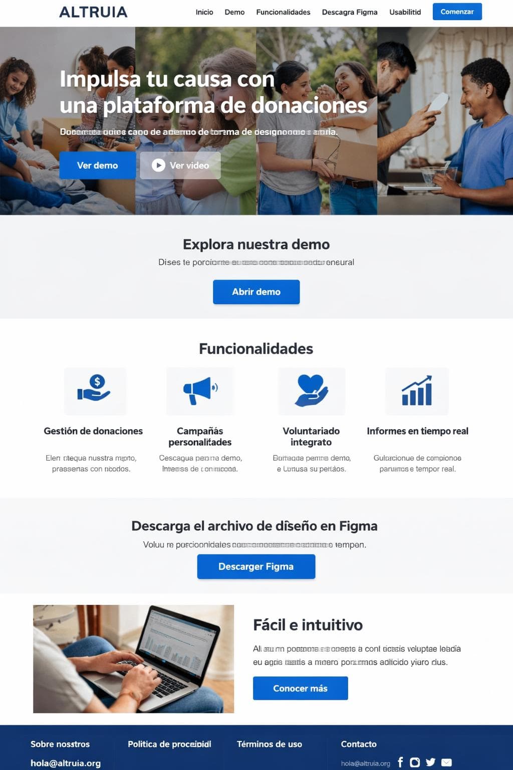 Altruia — vista previa del theme