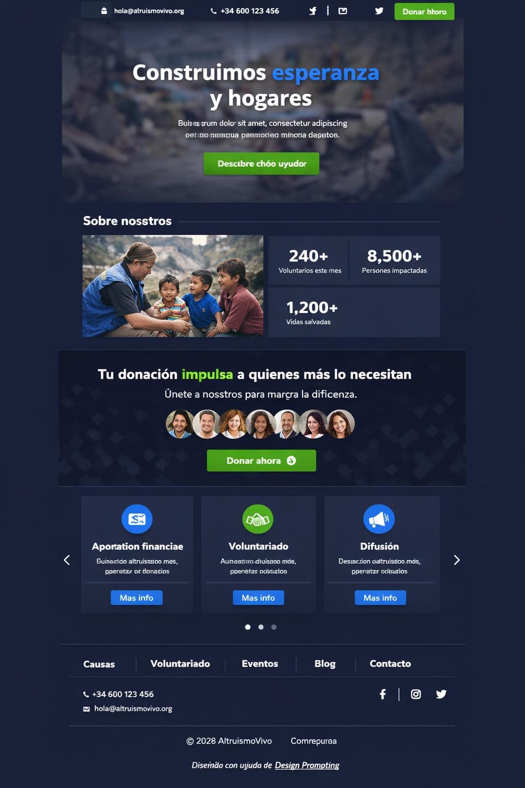 AltruismoVivo — vista previa del theme