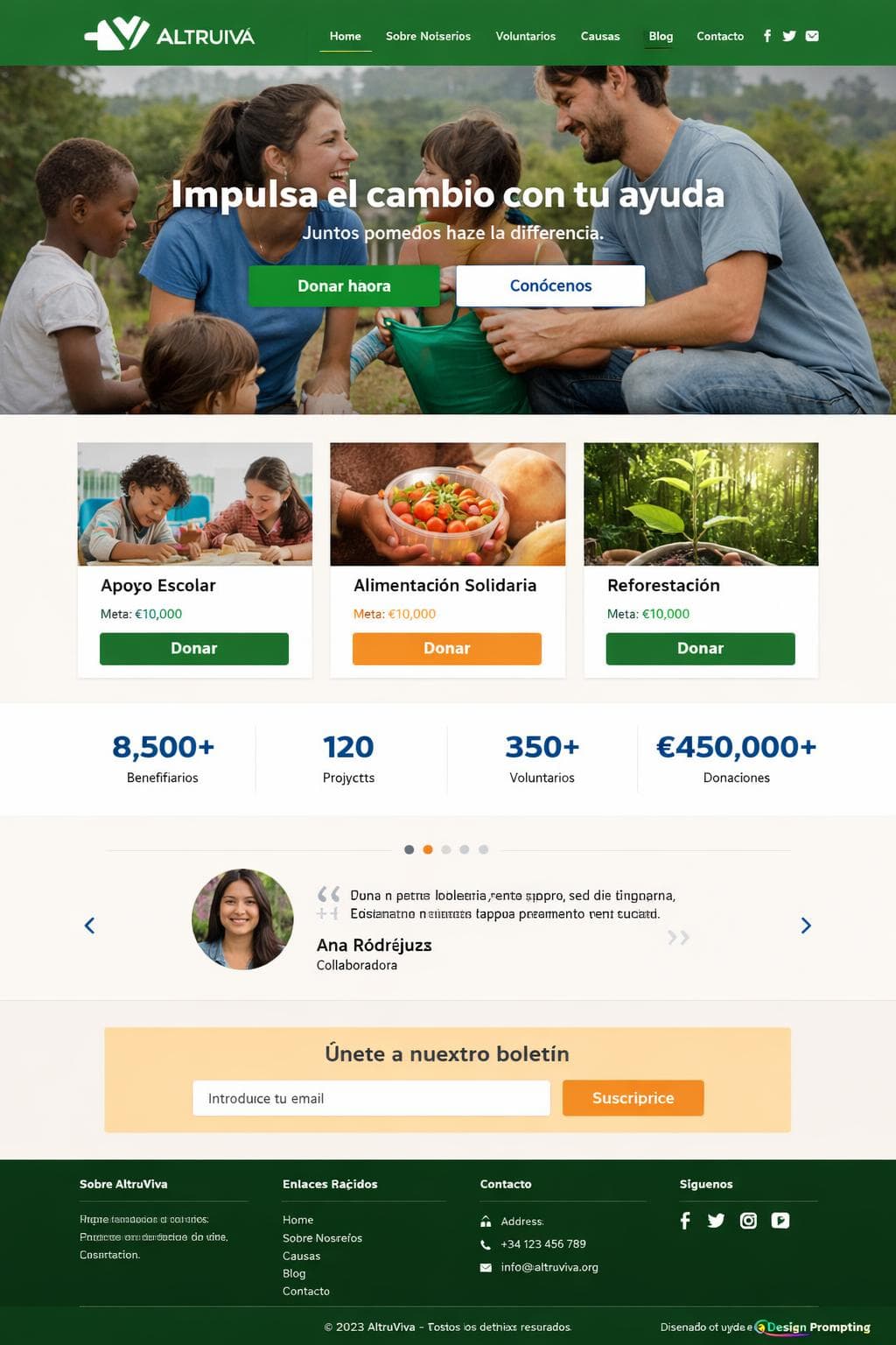 AltruViva — vista previa del theme