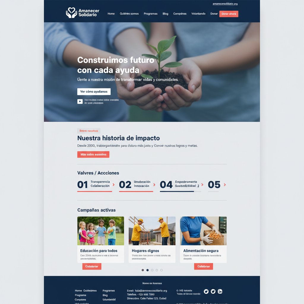 Amanecer Solidario — vista previa del theme