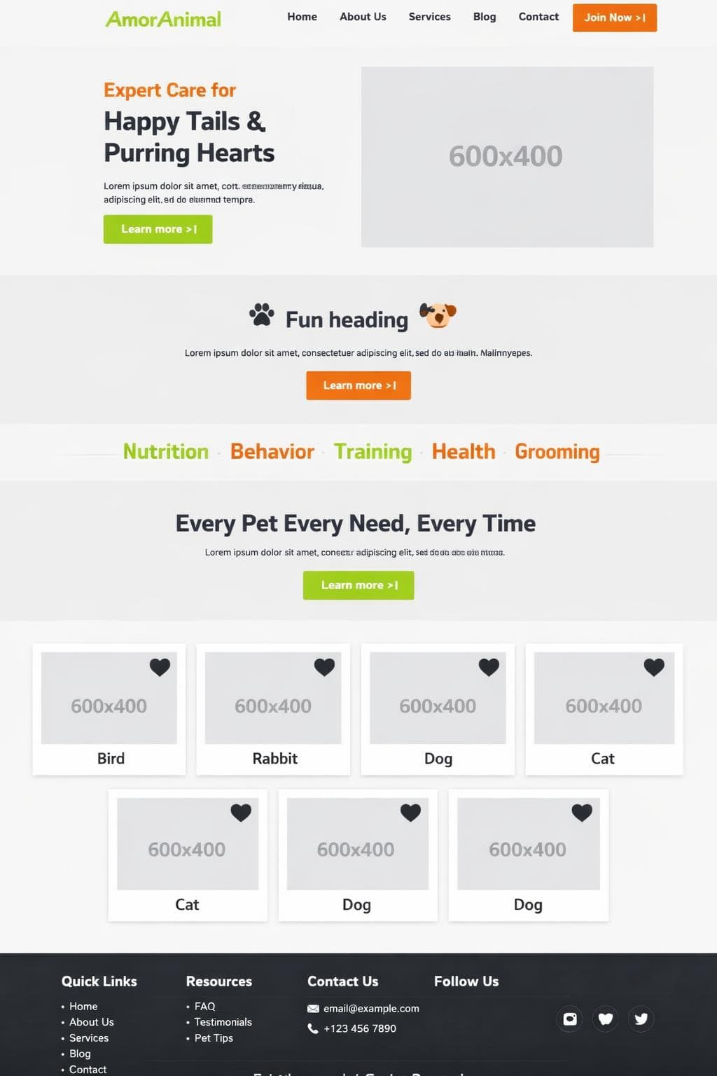 AmorAnimal — vista previa del theme
