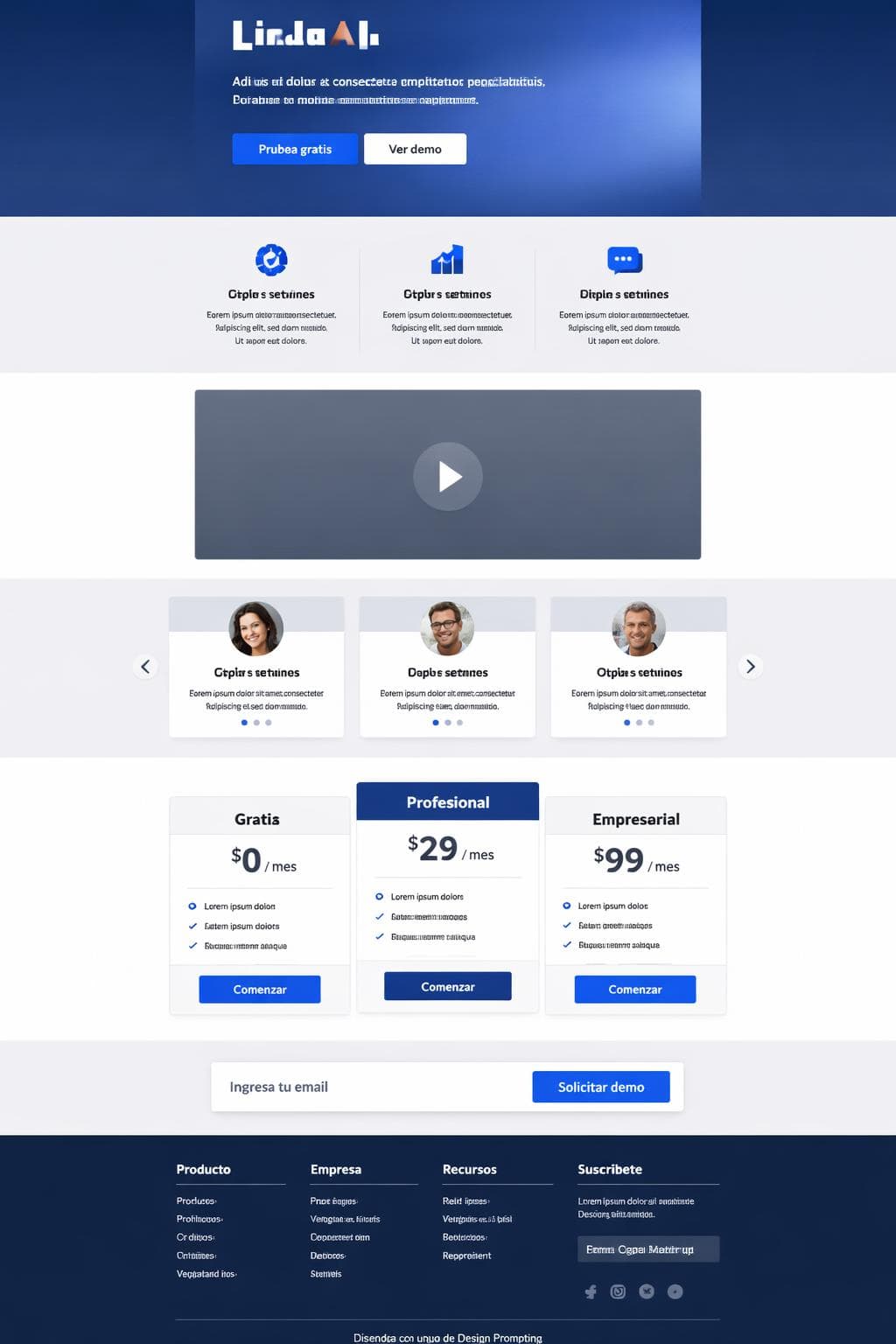App Delta — vista previa del theme