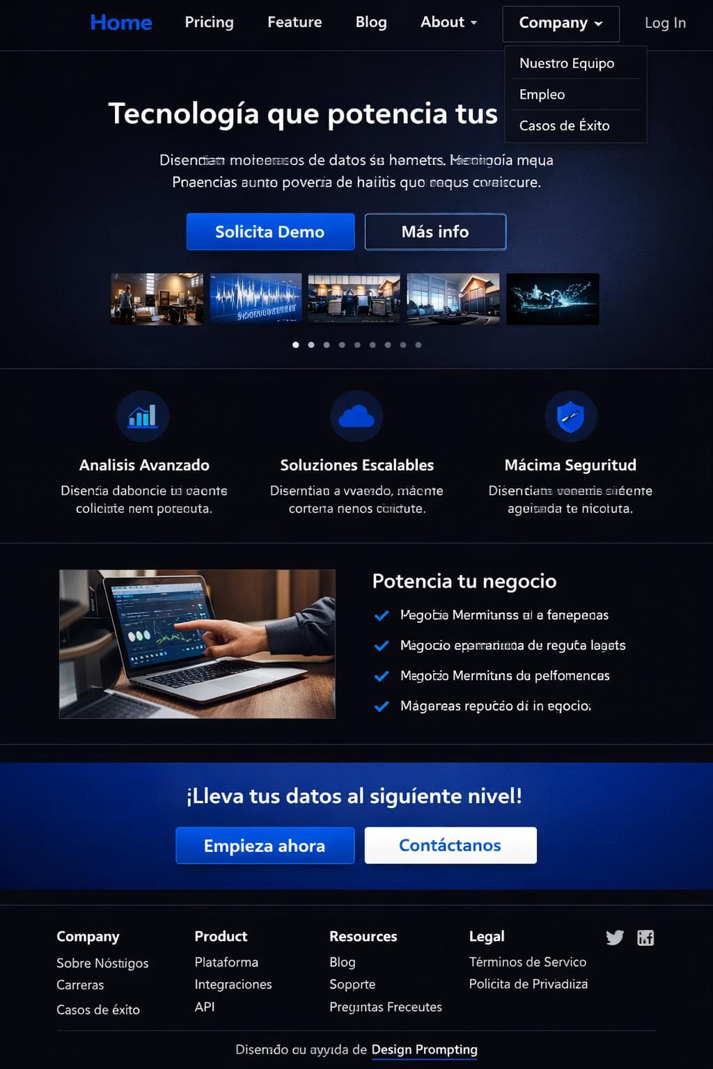 App Marea — vista previa del theme
