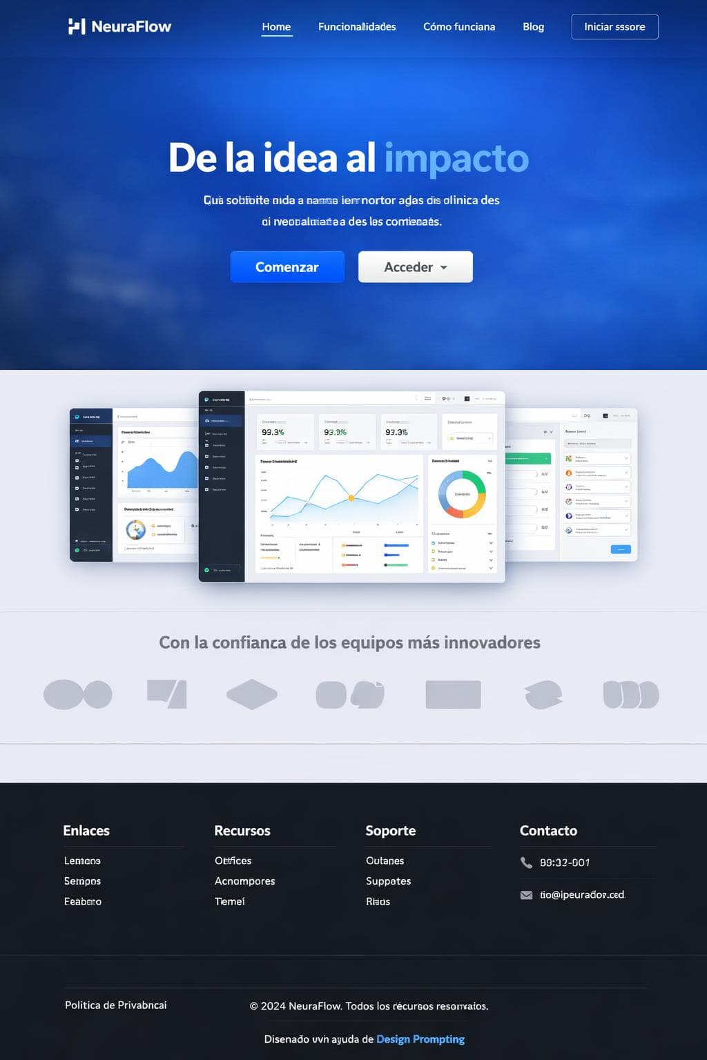 App Zafiro — vista previa del theme
