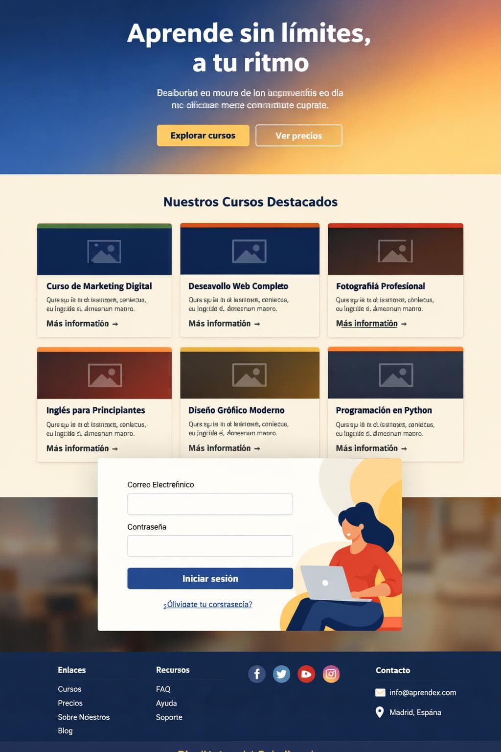 AprendeX — vista previa del theme