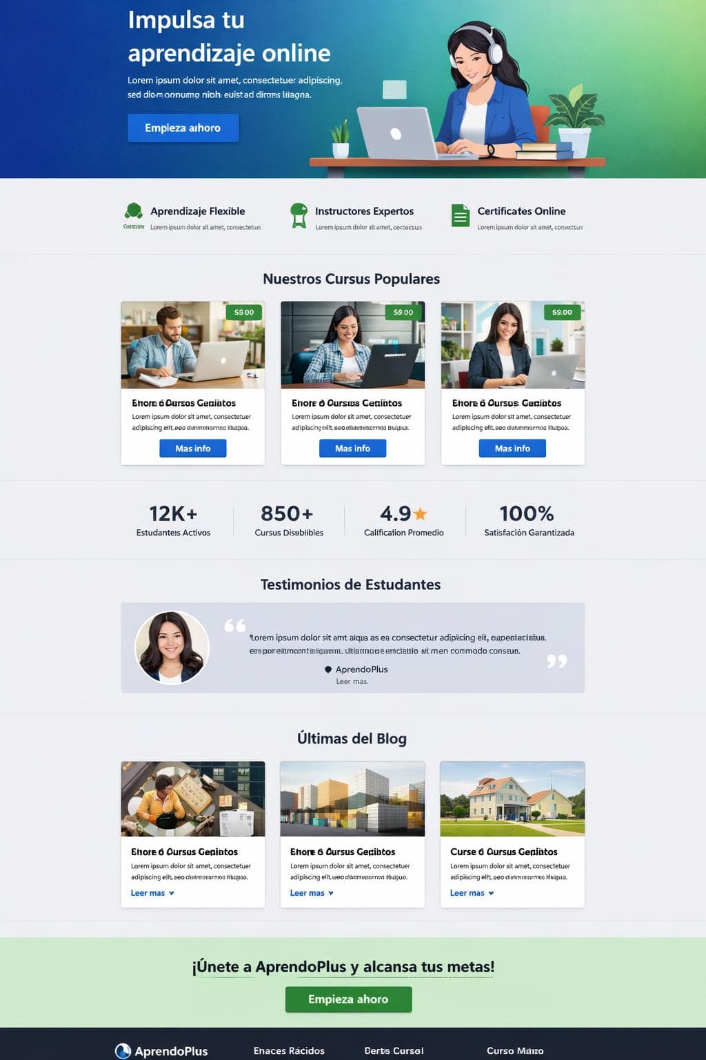AprendoPlus — vista previa del theme