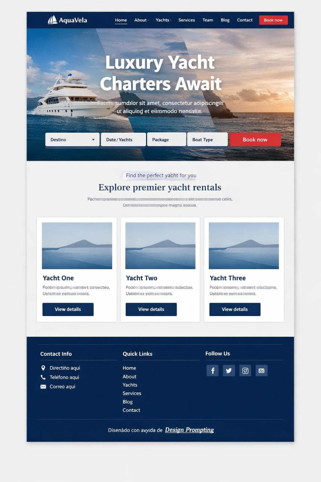 AquaVela — vista previa del theme
