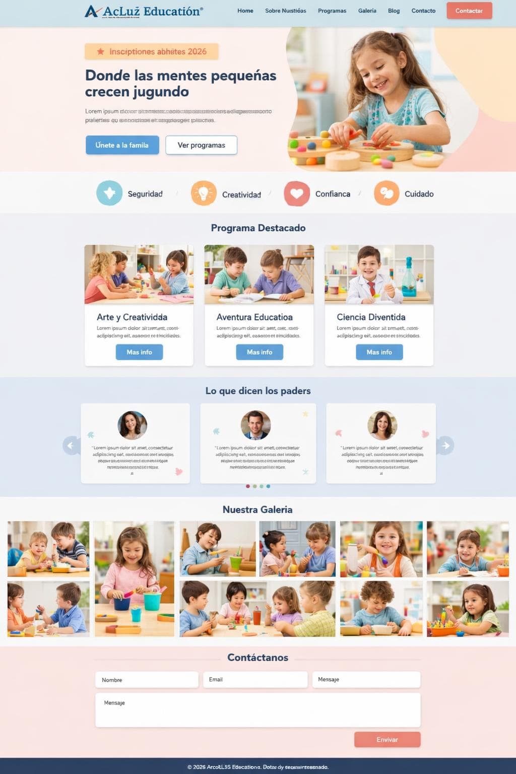 ArcoLuz Educación — vista previa del theme