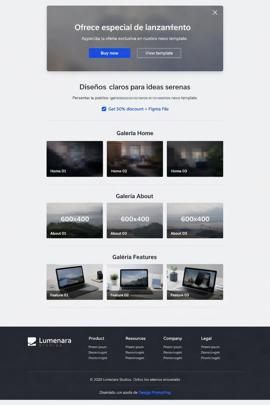 Armonía Ámbar — vista previa del theme