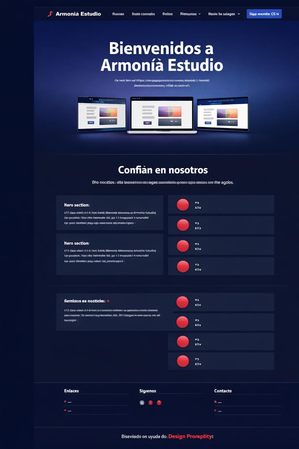 Armonía Estudio — vista previa del theme