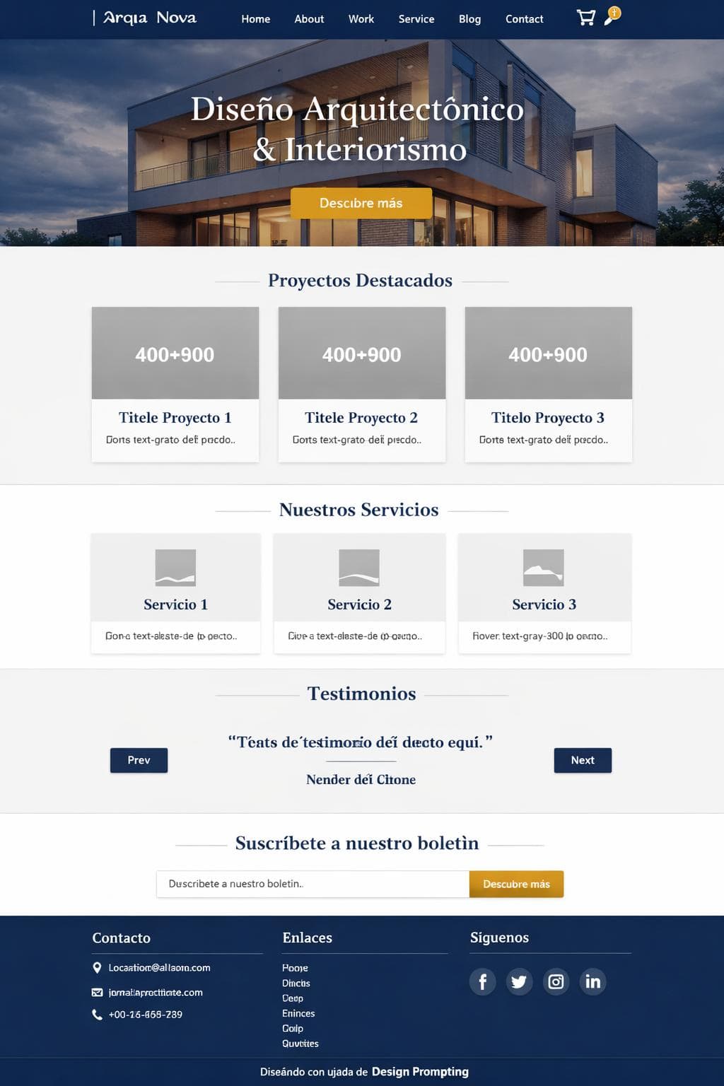 Arqa Nova — vista previa del theme