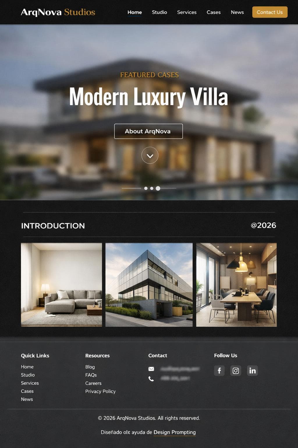ArqNova Studios — vista previa del theme