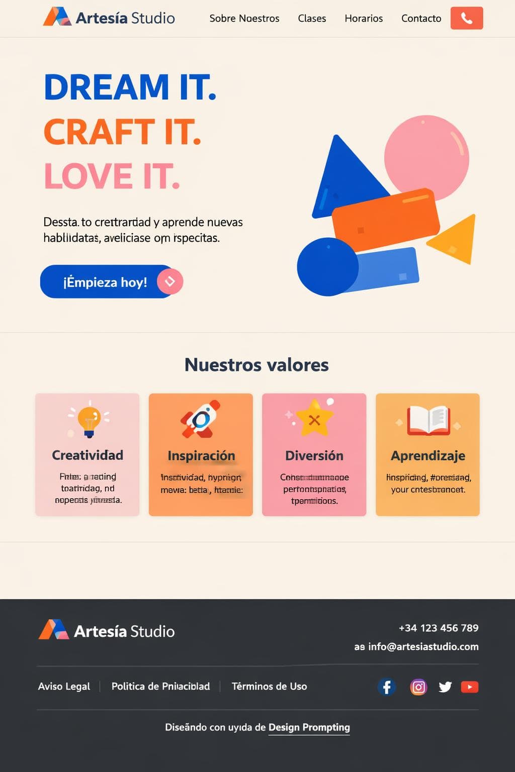 Artesía Studio — vista previa del theme