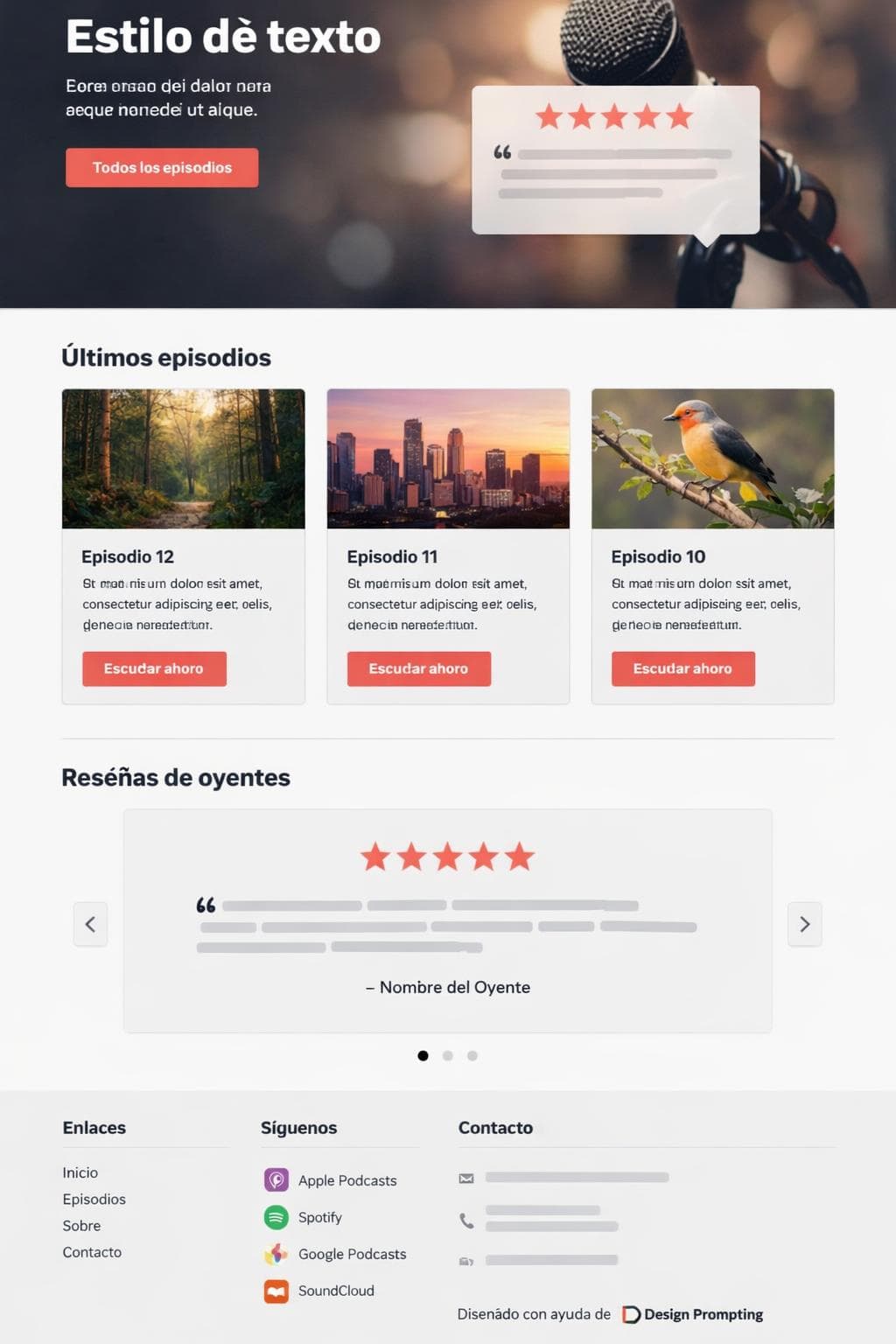 Audio Vega — vista previa del theme