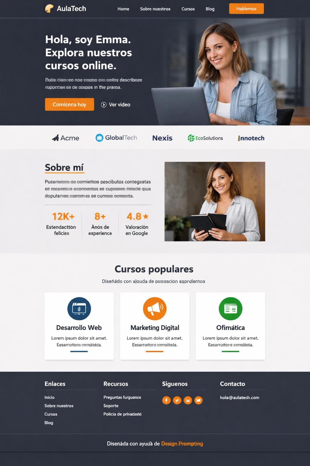 AulaTech — vista previa del theme