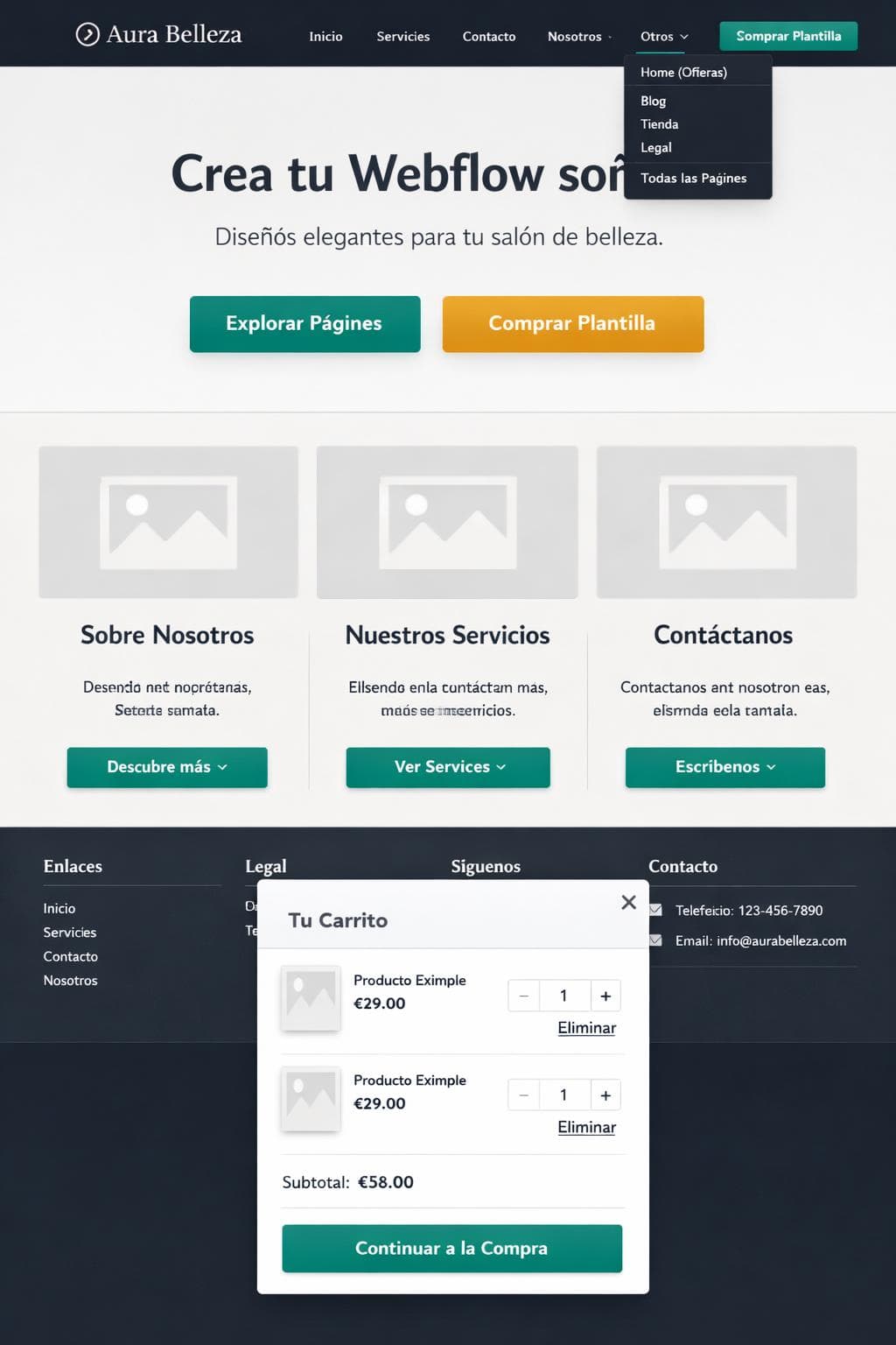 Aura Belleza — vista previa del theme