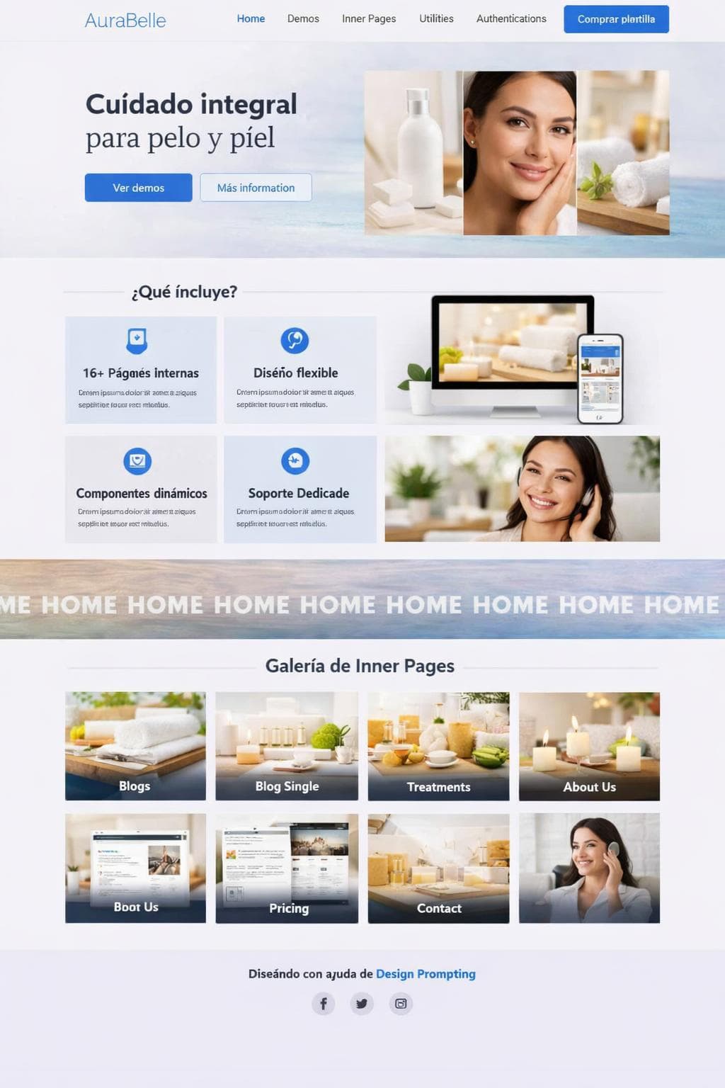 AuraBelle — vista previa del theme