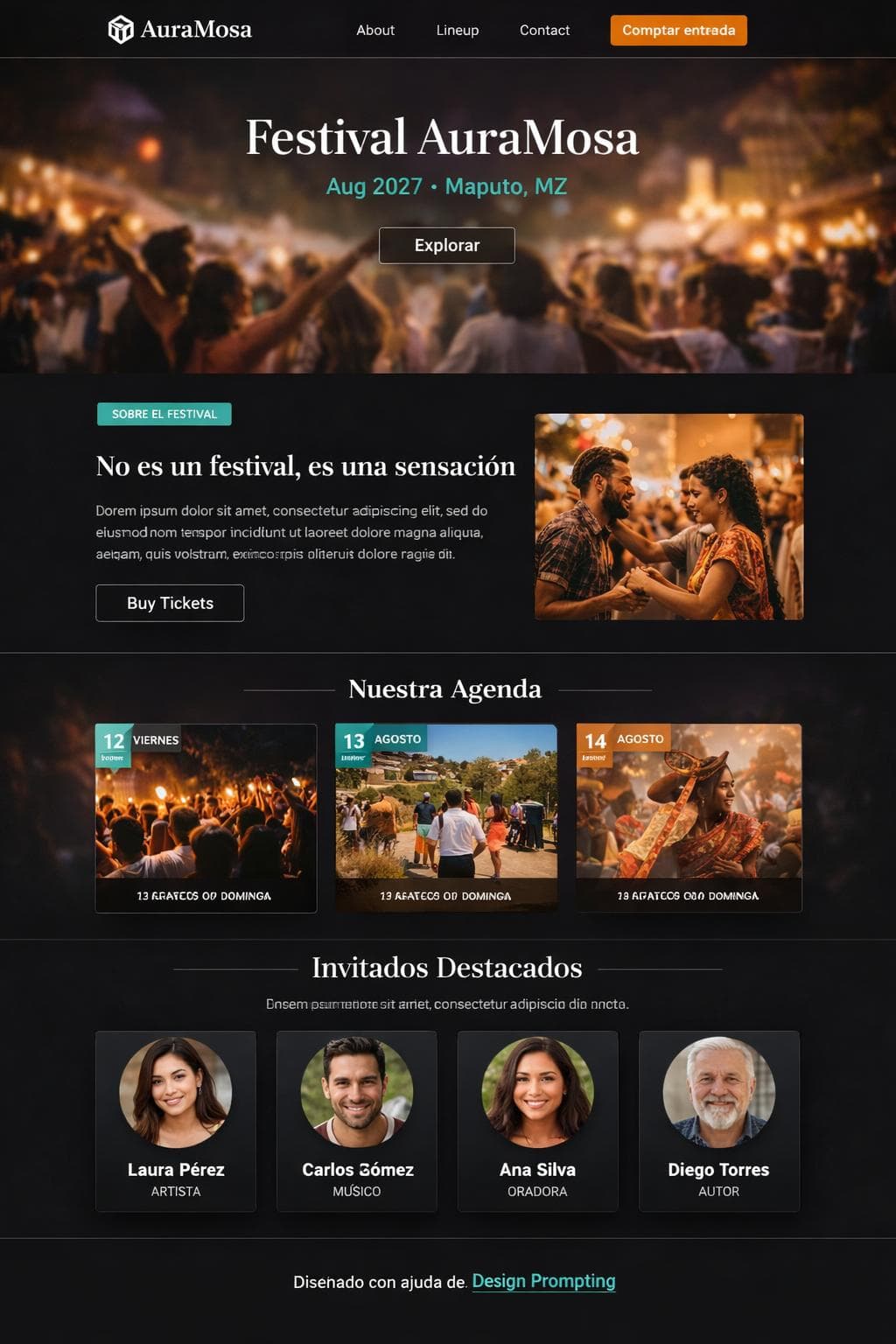 AuraMosa — vista previa del theme