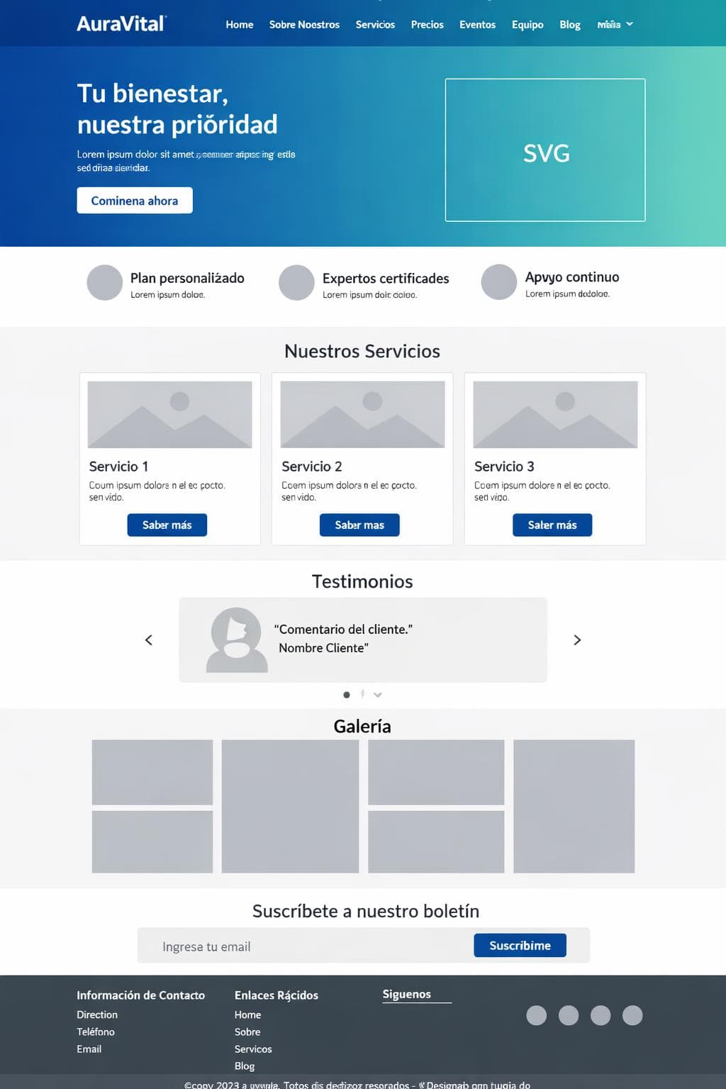 AuraVital — vista previa del theme