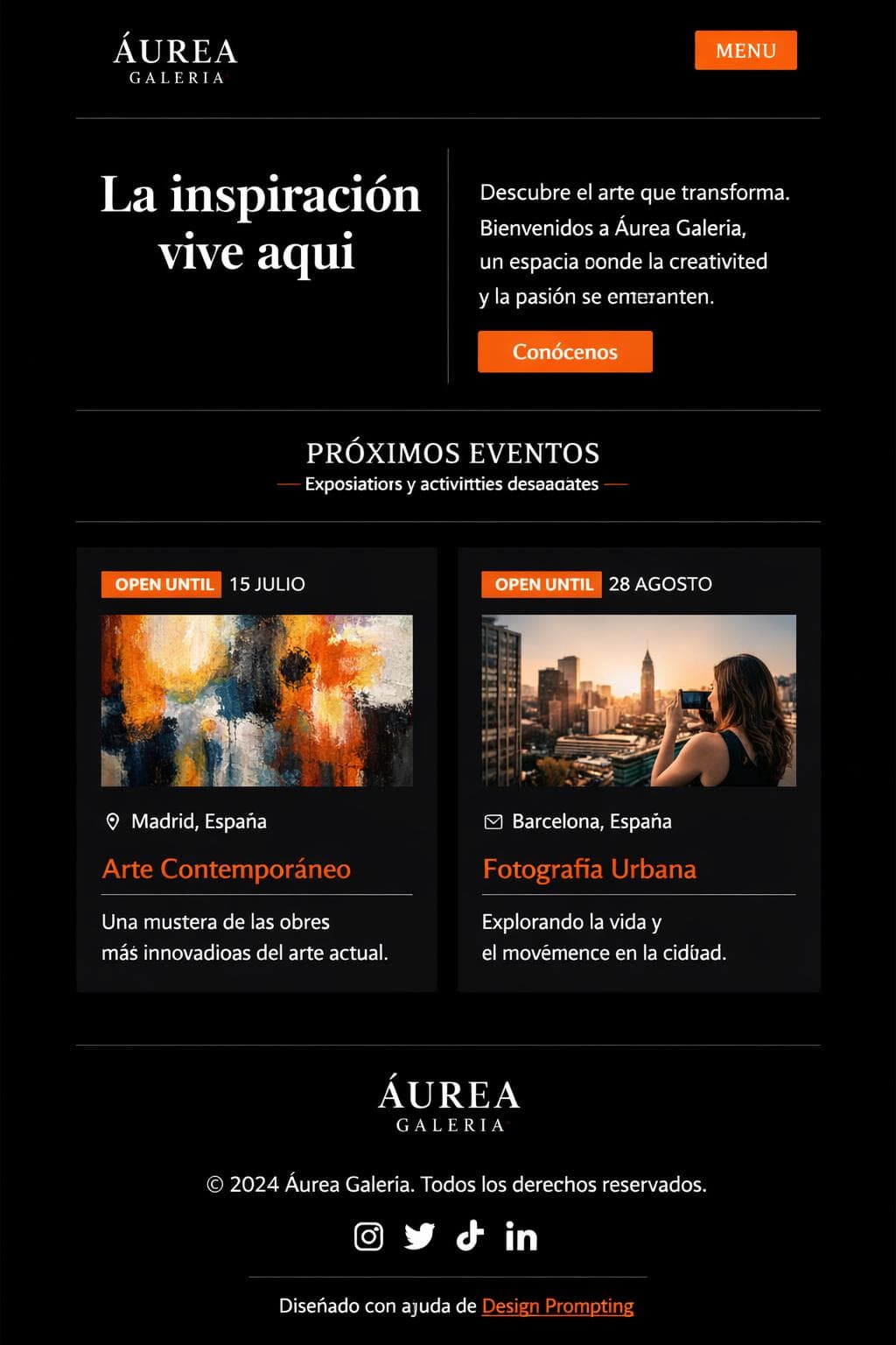 Áurea Galería — vista previa del theme