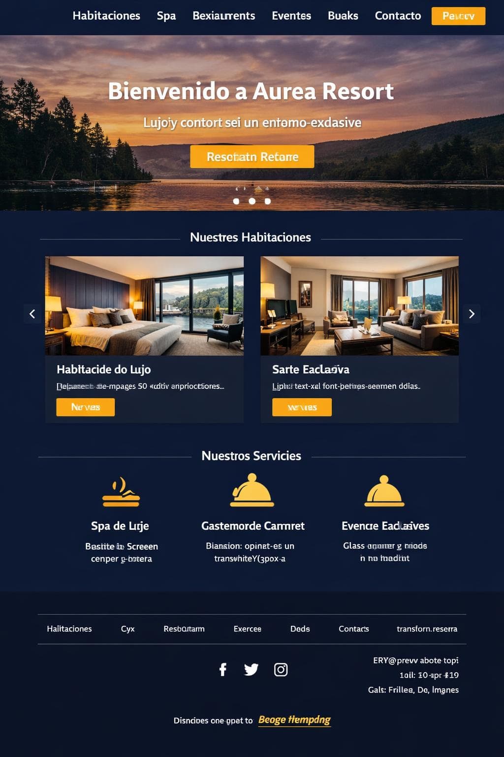 Aurea Resort — vista previa del theme