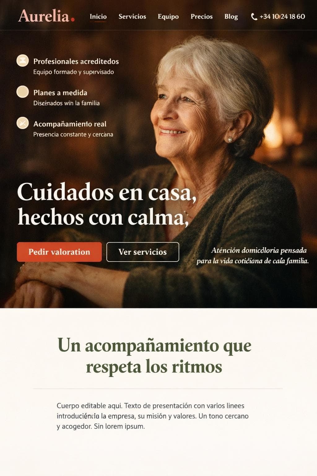 Aurelia Hogar — vista previa del theme