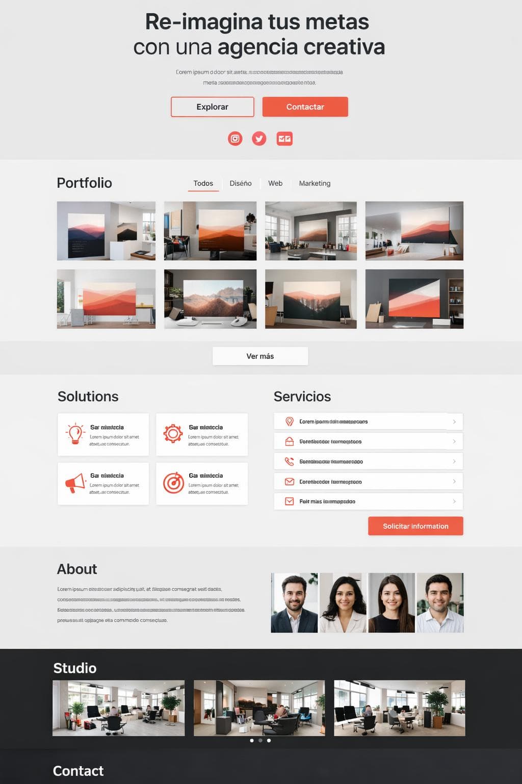Aurora Creativa — vista previa del theme