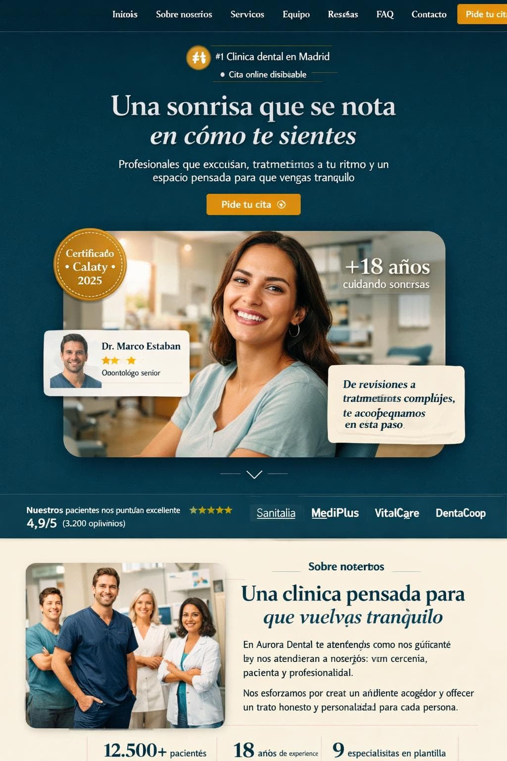 Aurora Dental — vista previa del theme