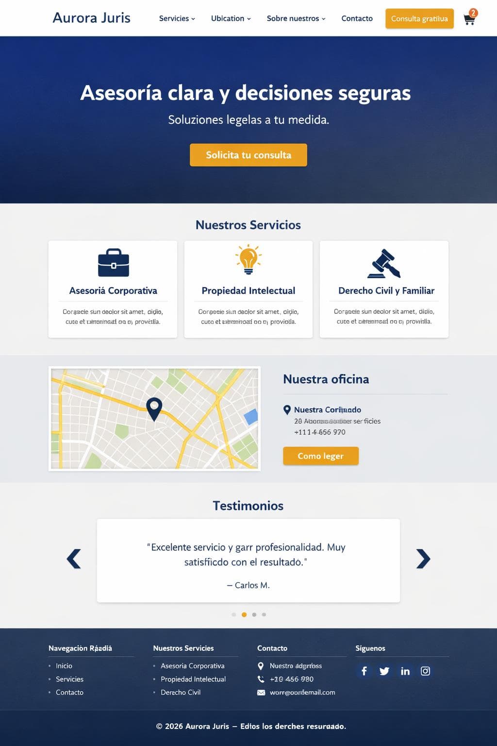 Aurora Juris — vista previa del theme