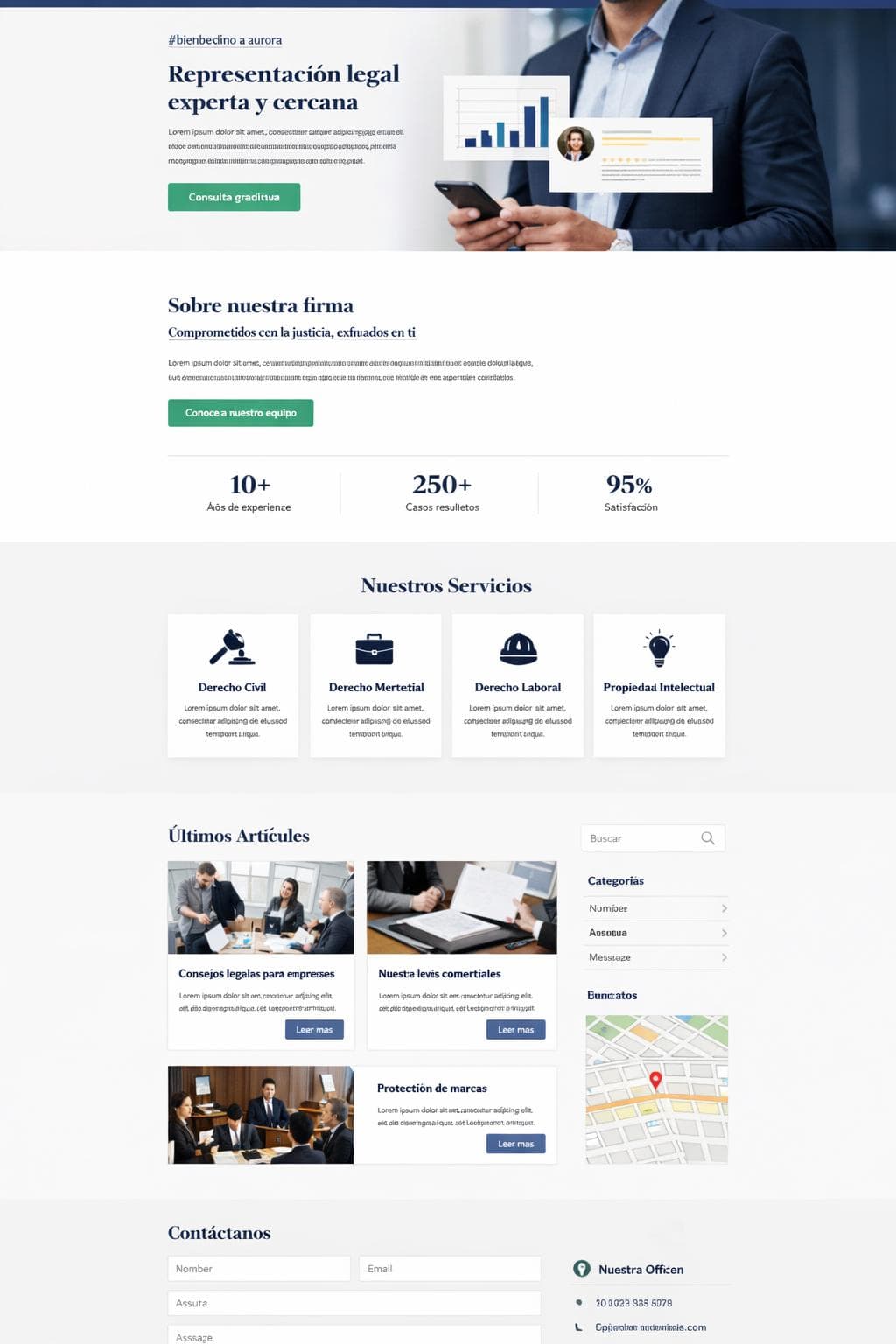 Aurora Legal — vista previa del theme