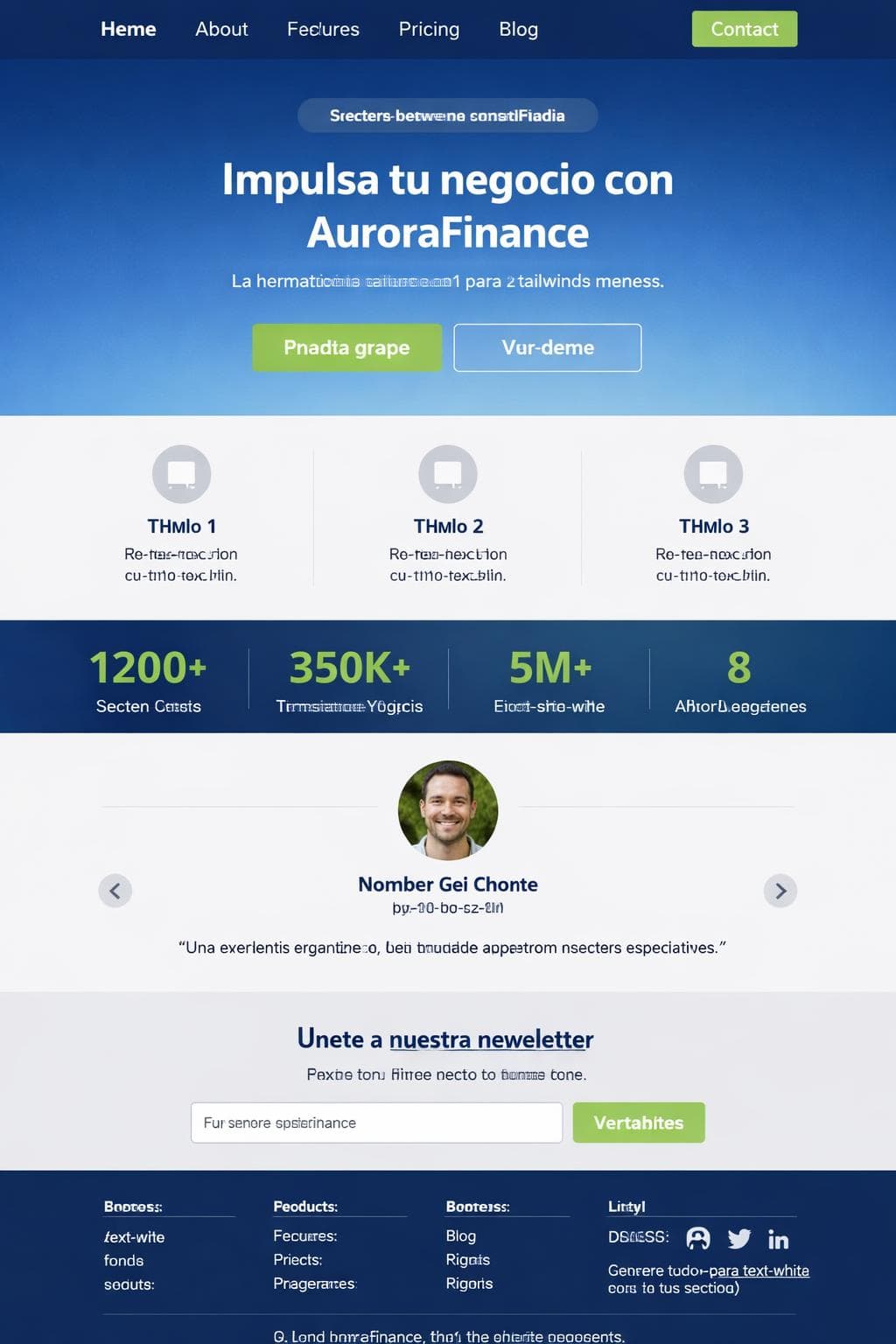 AuroraFinance — vista previa del theme