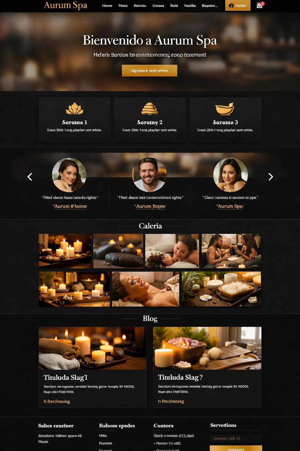 Aurum Spa — vista previa del theme
