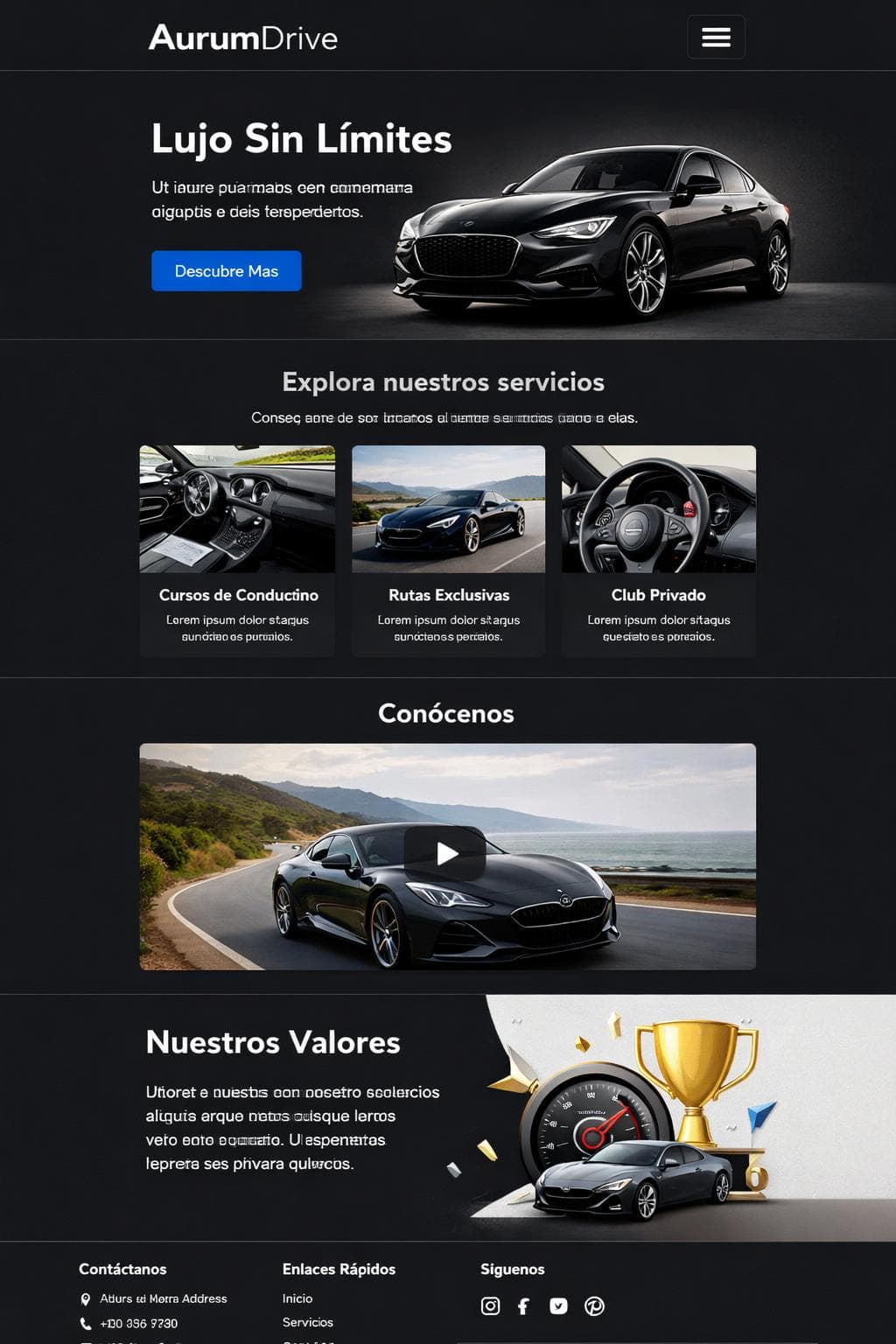 AurumDrive — vista previa del theme
