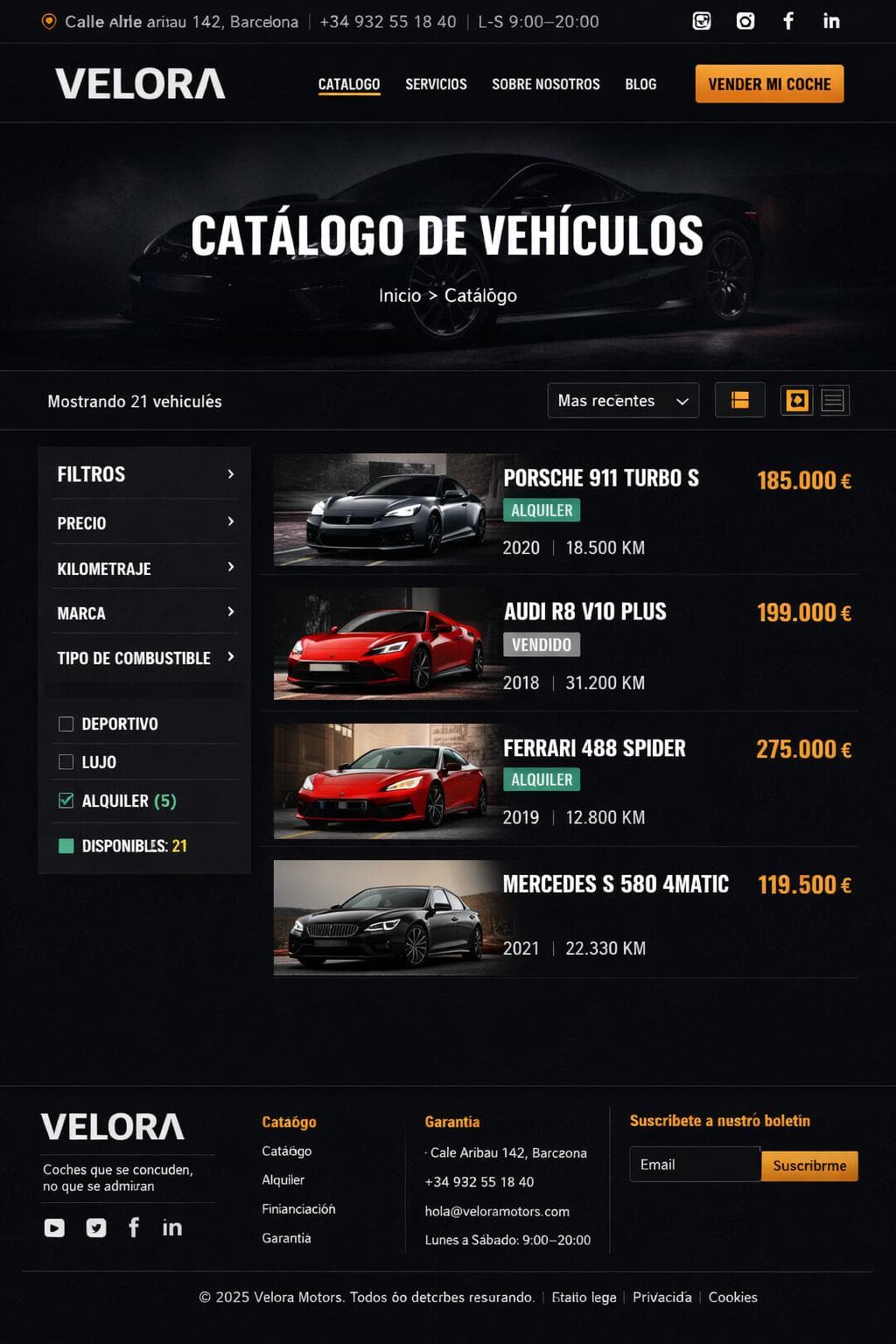 Auto Lira — vista previa del theme