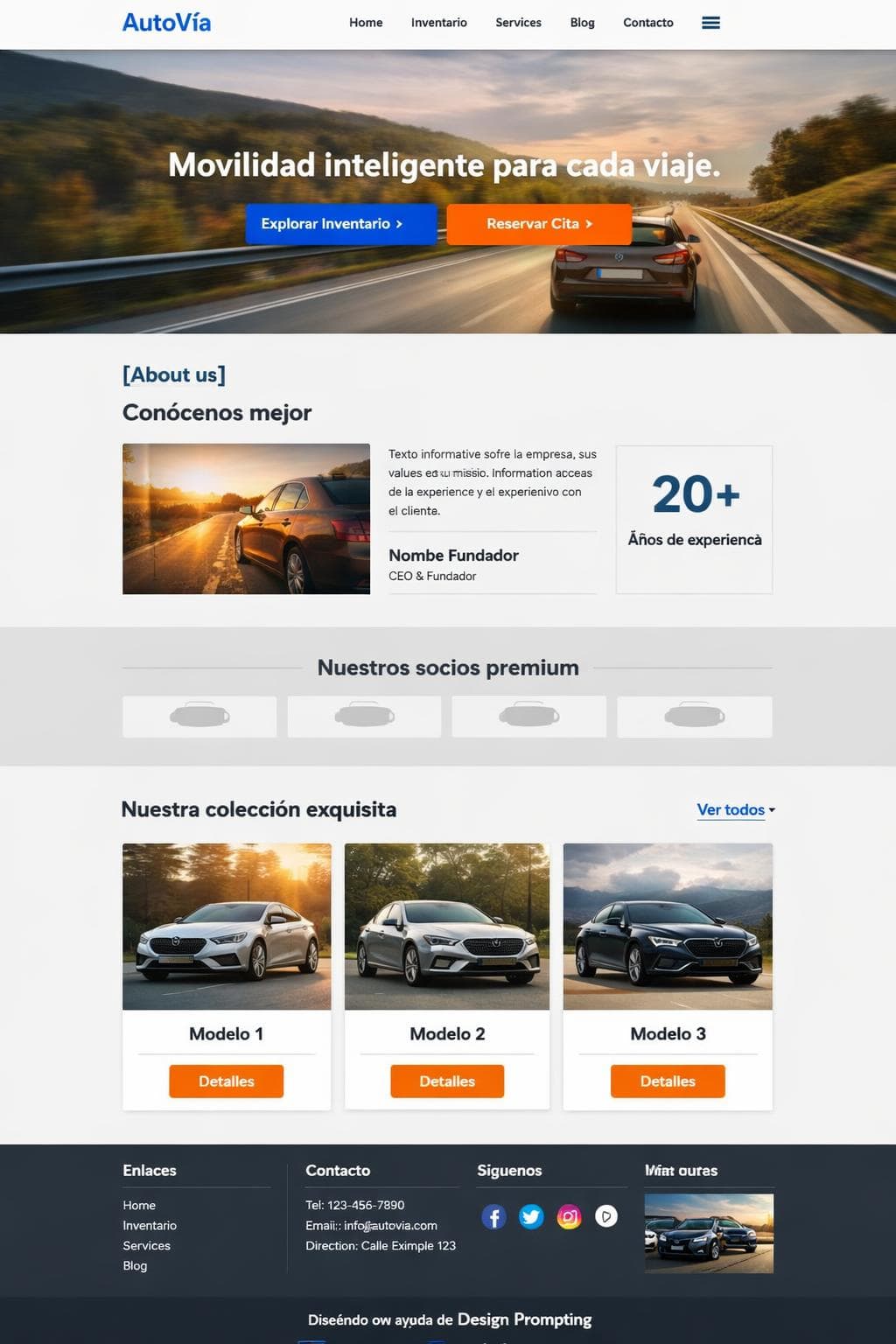 AutoVía — vista previa del theme