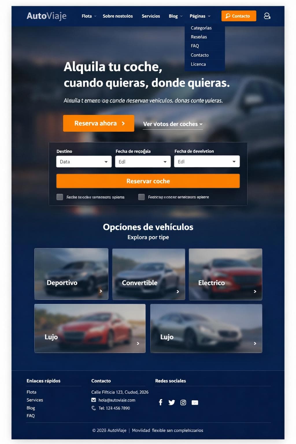 AutoViaje — vista previa del theme