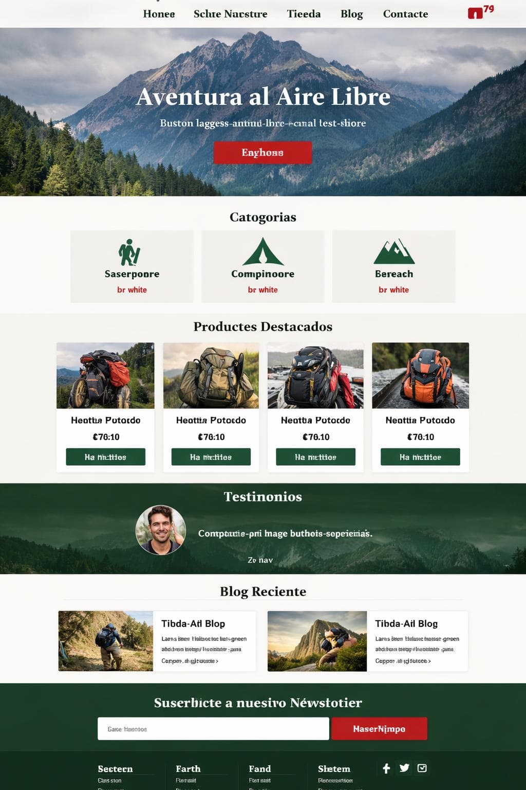 Aventia Outdoor — vista previa del theme