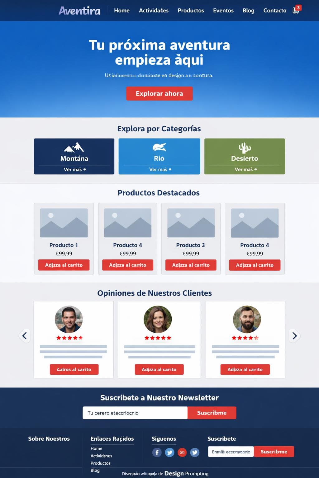 Aventuria Outdoor — vista previa del theme