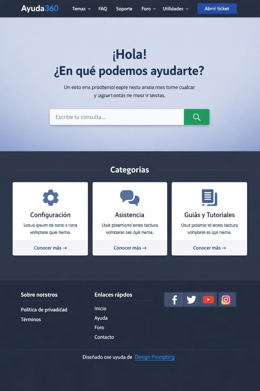 Ayuda360 — vista previa del theme