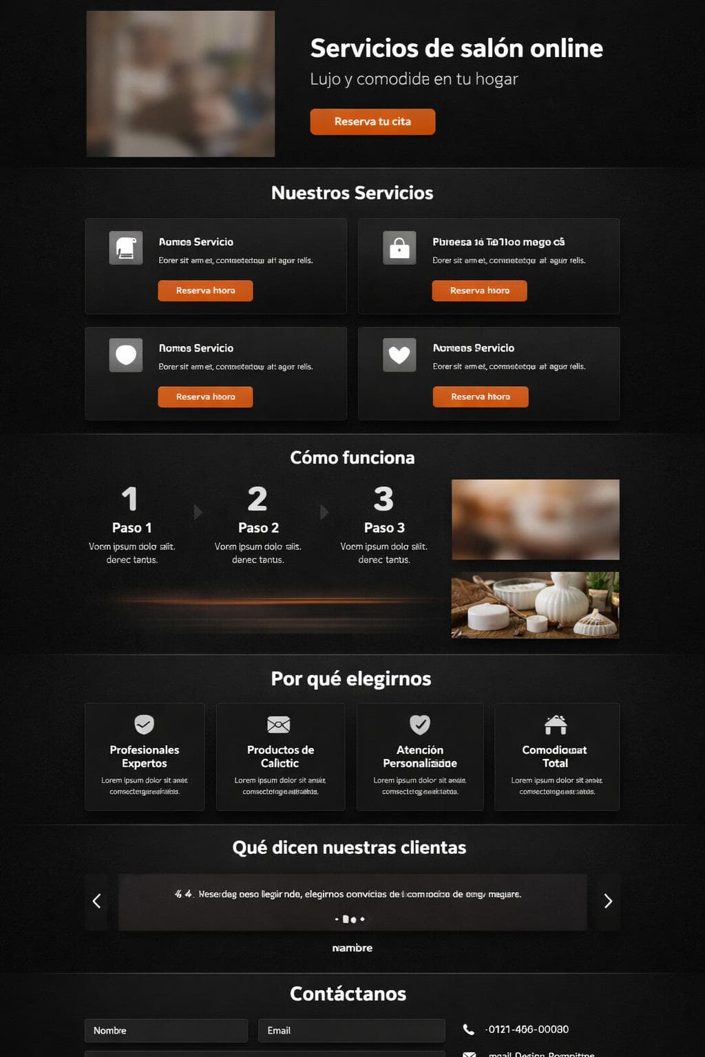 Belleza a Domicilio — vista previa del theme