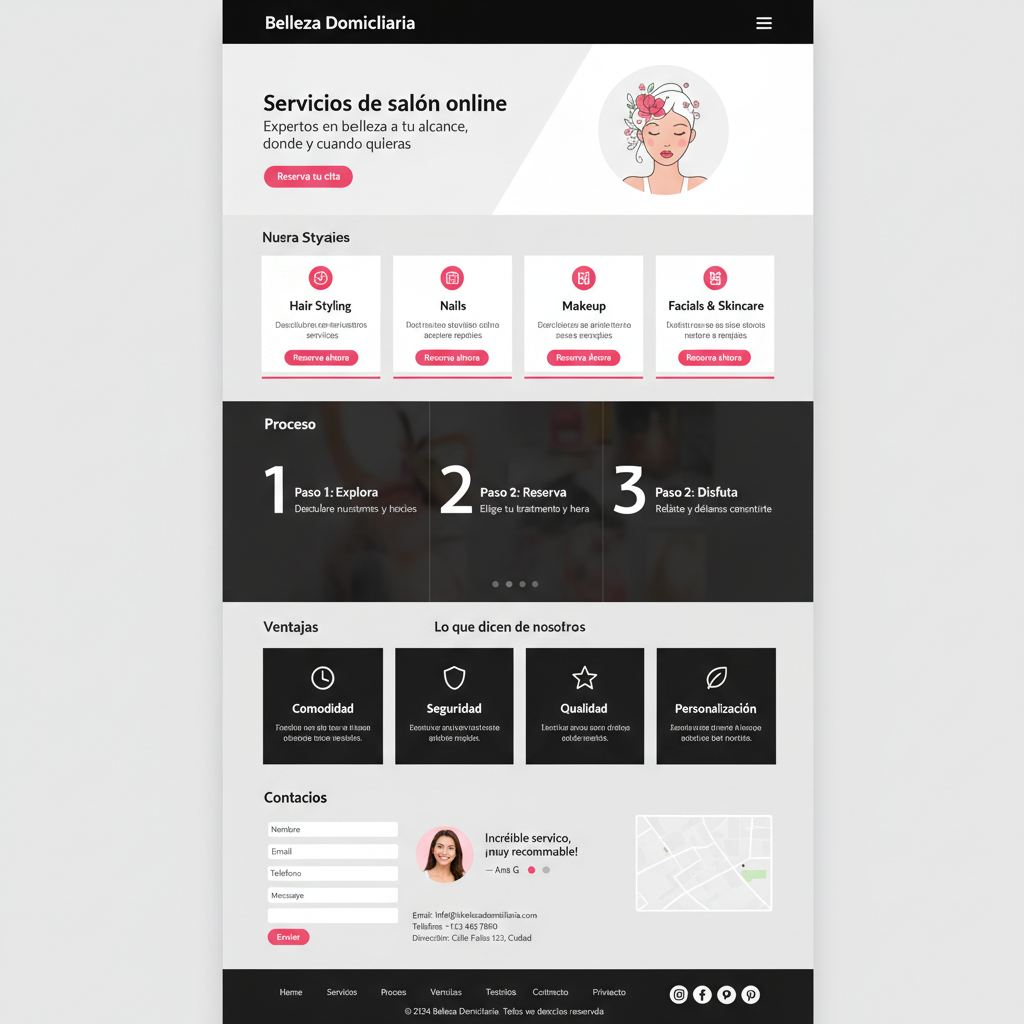 Belleza Domiciliaria — vista previa del theme